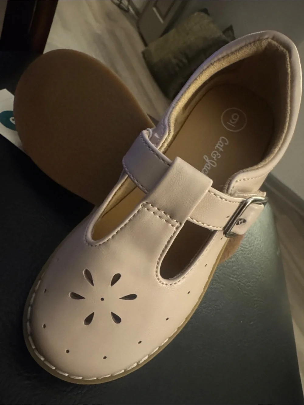 Cat and Jack 🙂 Classic Girls' T-Strap Mary Jane Shoes - Pale Pink🙂 Size 9T 🙂
